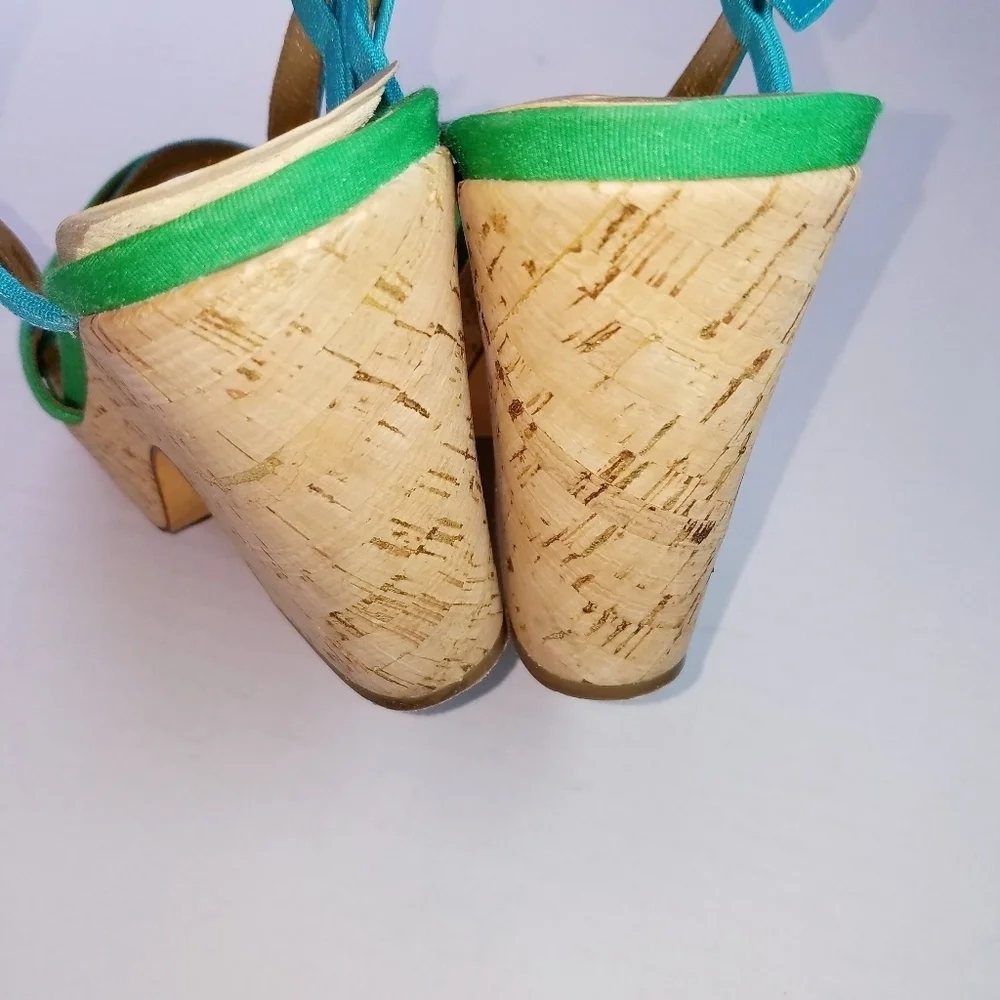 🌸‎ Kate Spade | Suede Multicolor Wedge Sandals 9.5